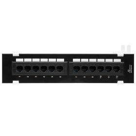 Cmple â€“ 12 Port Cat5e, Cat 5 Vertical Mini Patch Panel Network Wall Mount Punchdown Category 5e Bracket Surface 110 Type (568A/B Compatible)