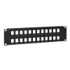 Cmple - 24 Port Blank Keystone Network Patch Panel, 2U Rack Mount Multimedia 19inch Patch Panel, RJ45 Ethernet, USB, HDMI, Cat5e, Cat6