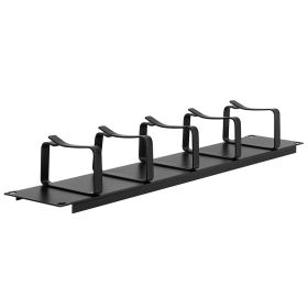 Cmple - 2U Horizontal 19-Inch Rack Mount Cable Manager with 5-D Rings, Steel Rack Mount Cable Management Panel for 19â€ Racks or Cabinets - Black