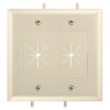 DataComm 45-0015-IV Two-Gang Low-Voltage Cable Plate With Flexible Opening - Ivory