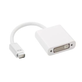 Cmple - Mini DVI to DVI Converter, Mini-DVI Male to DVI Female Video Cable Adapter (White) - 6 inches
