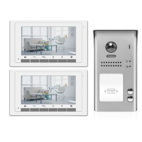 Intercom System for Home | 2 Wire 2 Apartment Door Bell | 2 x 7inch Monitors, Door Release - DK1722S/ID