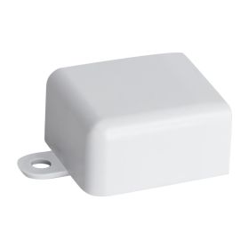 Wire Trak End Cap for Raceway PVC White, 1inch W x 1/2inch H