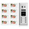 Intercom System for Apartment | 8 Apartment Video Doorbell | 2 Wire Buzzer System, 8 Monitors 4.3inch - DK43381S/ID