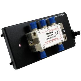 Wavenet â€“ 4-Way Coaxial Cable Splitter Module with Metal Bracket, Bi-Directional F-Type Connections for Structured Wiring Enclosure