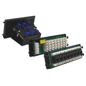 Wavenet â€“ Trio Combo Module Kit with 8x1 Cat6 Data, 8x1 110 IDC Telephone with RJ31x port, 6x1 F-Type Video Splitter for Structured Wiring Enclosure