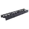 Wavenet â€“ 1U 19inch Singleâ€Sided Horizontal Cable Manager - Plastic Finger Duct with Cover for 2â€Post and 4â€Post Server Racks, Metal â€“ Black