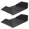 Wavenet â€“ 19inch Wide 3U Rack Mount Vented Shelf, Weight Capacity 50lbs, 15inch Deep Tray, Steel, Black â€“ Pack of 2