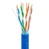 Blue Cat5e Shielded Ethernet Cable 1000ft | Bare Copper | Riser CMR