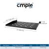 Cmple â€“ 1U Vented Rack Mount Shelf â€“ 14inch Deep Fixed Cantilever Tray, for 19inch Server Network Equipment Rack & Cabinet, Steel â€“ Black