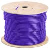Purple Cat5e Shielded Ethernet Cable 1000ft | Bare Copper | Riser CMR